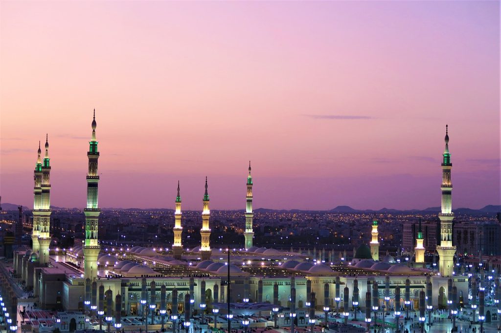 mosque, masjid al nabawi, sunrise